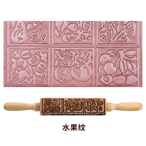 Pottery Art Wood Texture Roll Relief Tree Stone Flower Pattern Embossed Rod Mud Rolling Pin DIY Ceramic Pottery Tools Mud Roll