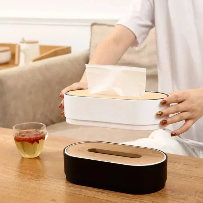 Tissue box holder bamboo cover toilet paper box napkin holder case tissue paper dispenser paper towel storage box tissue boxes