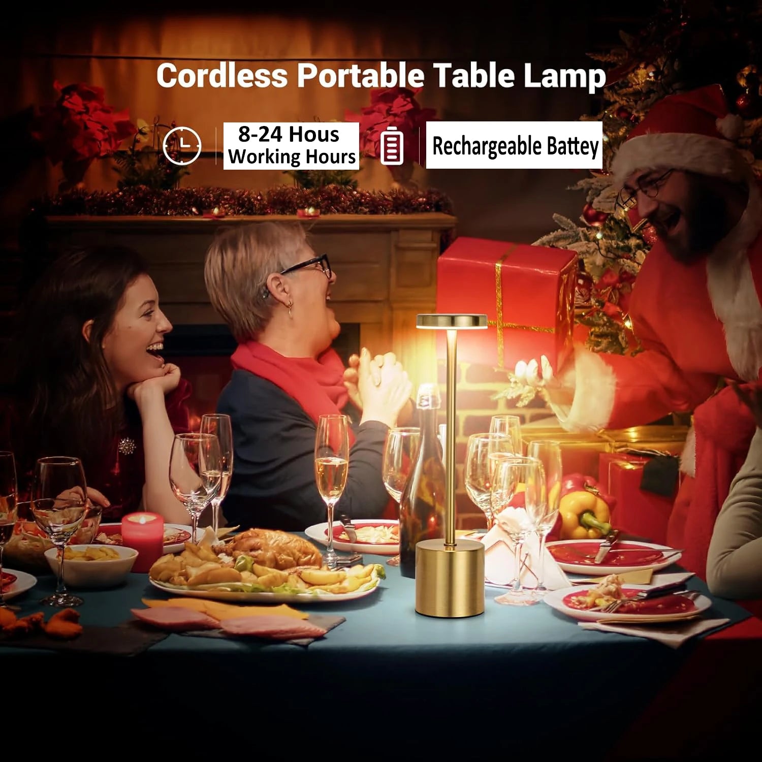 Simple LED Rechargeable Touch Metal Table Lamp Three Colors Bedside Creative Ambient Light Bar Outdoor Decoration Night Light