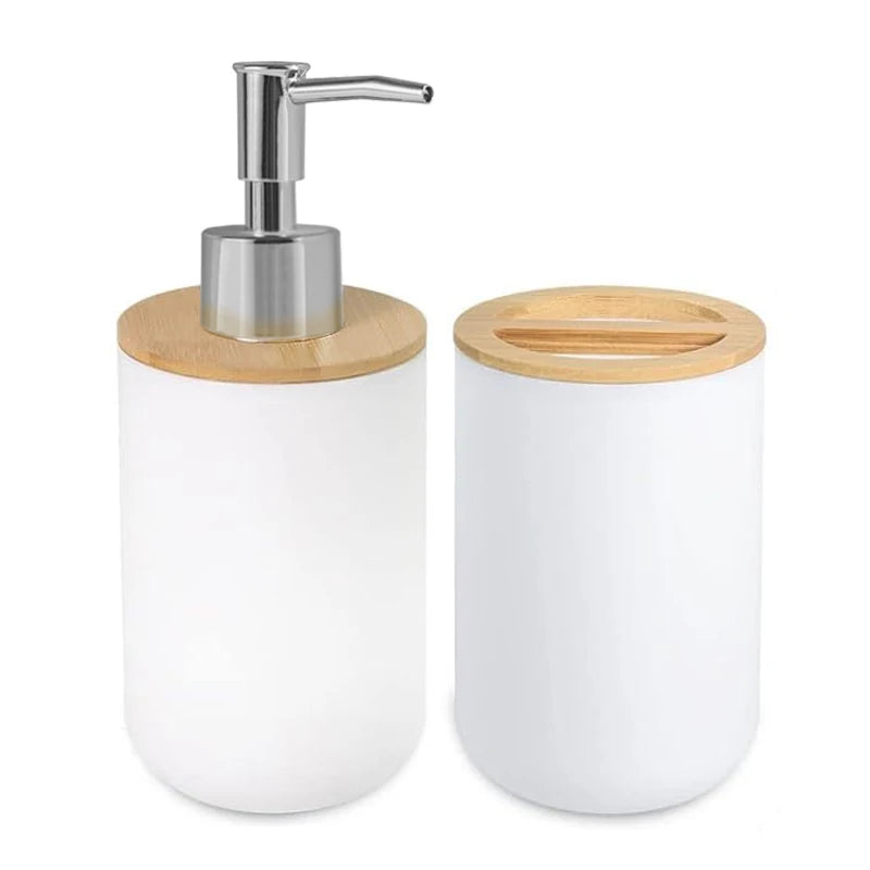 Bathroom Set Hands Soap Dispenser Toothbrush Holder and Soap Box Bathroom Decor Toiletries Holder for Bath Accessories
