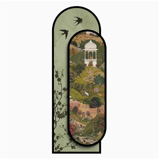 Medieval style flower hidden full-body mirror decorative painting invisible full-length mirror mural entrance can be closed