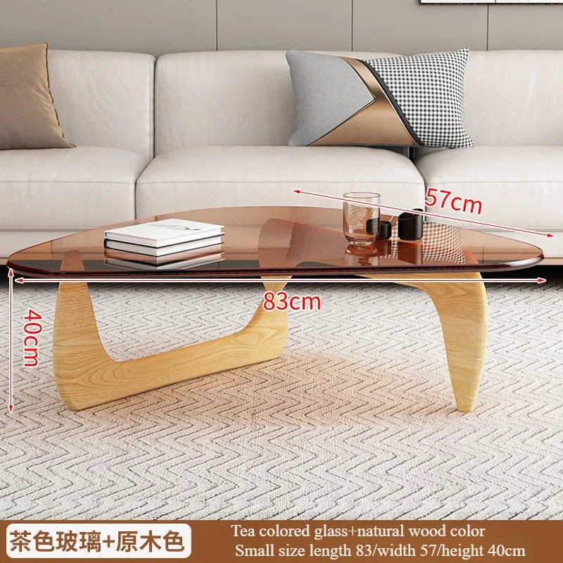 Modern Minimalist Creative Coffee Table for Small Households,Living Rooms,Tempered Glass Tea Table,Internet Famous Tea Table