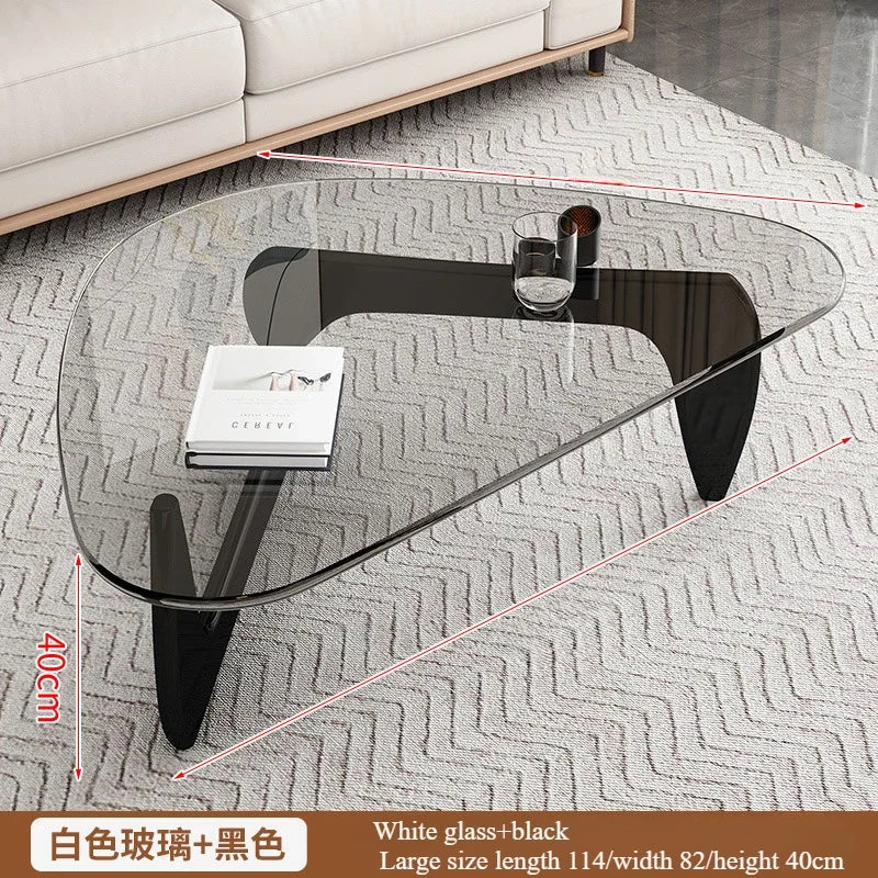 Modern Minimalist Creative Coffee Table for Small Households,Living Rooms,Tempered Glass Tea Table,Internet Famous Tea Table