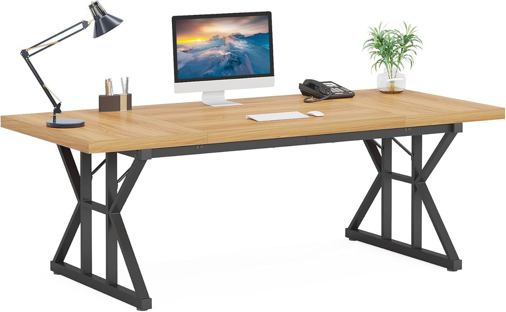 70.8-Inch Executive Desk, Large Computer Office Desk Workstation SHIPPING ONLY IN USA