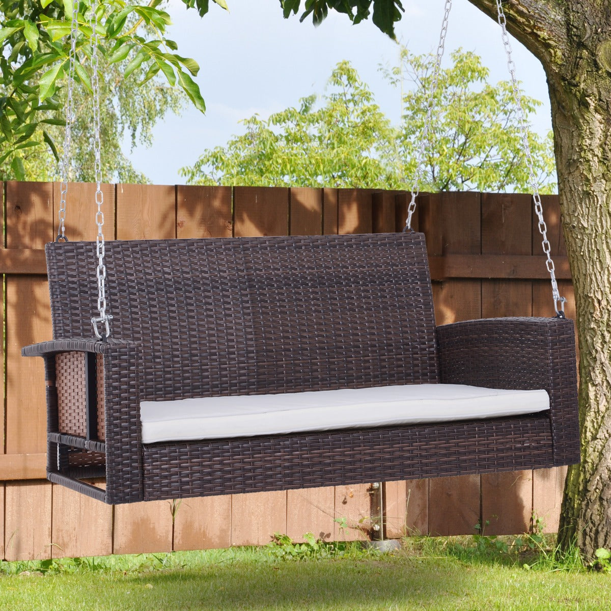Outsunny 2-person Outdoor Wicker Porch Swing Chair Garden Hanging SHIPPING ONLY IN CANADA.Unsupported Countries: Northwest,Nunavut,Territories,Yukon