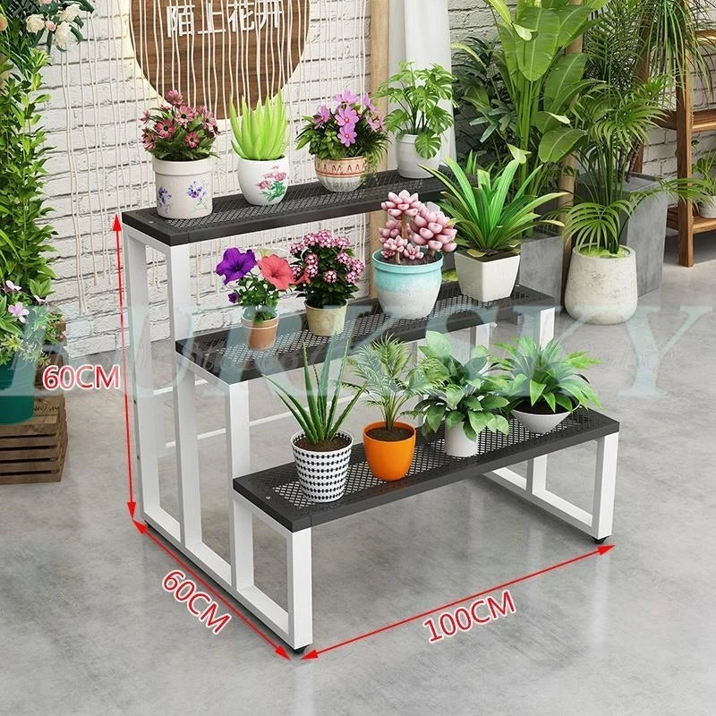 Flower Stand Plant Stand 2/3/4Tier Flower Shelf Planter Rack Storage Organizer Display Indoor Garden Balcony Floor-standing Rack