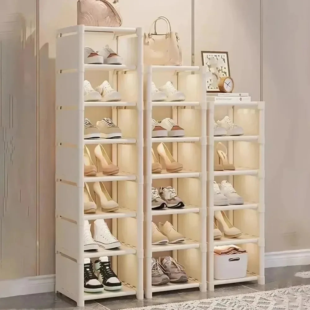 Entrance Shoe Rack Multiple Layers Stackable Footwear Organizer Rack Space Saving Wall Corner Shoe Cabinets Simple Shoes Shelf