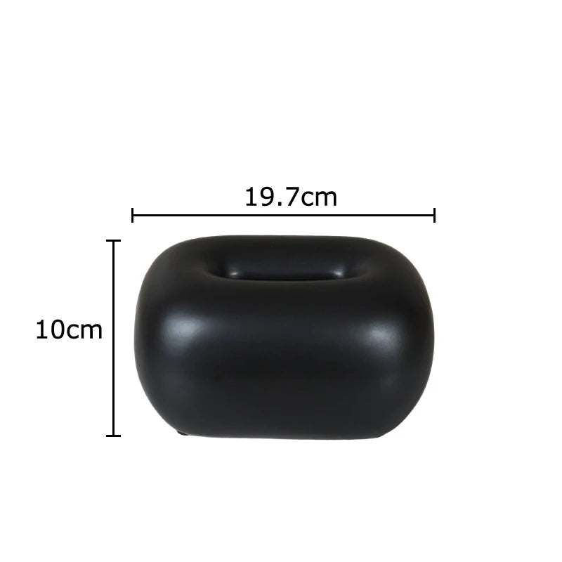 Creative Round Corner Tissue Box Coffee Table Desk Decoration Minimalism Ceramic Tissue Box Bedside Table Paper Towel Case