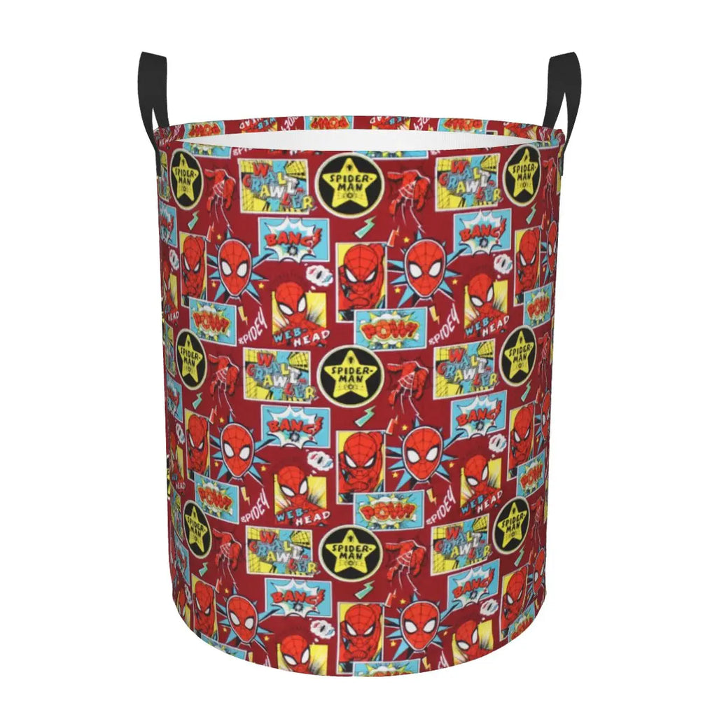 Custom Superheros Movie Collection Laundry Hamper Large Clothes Storage Basket Spider Man Comics Toys Bin Organizer for Nursery