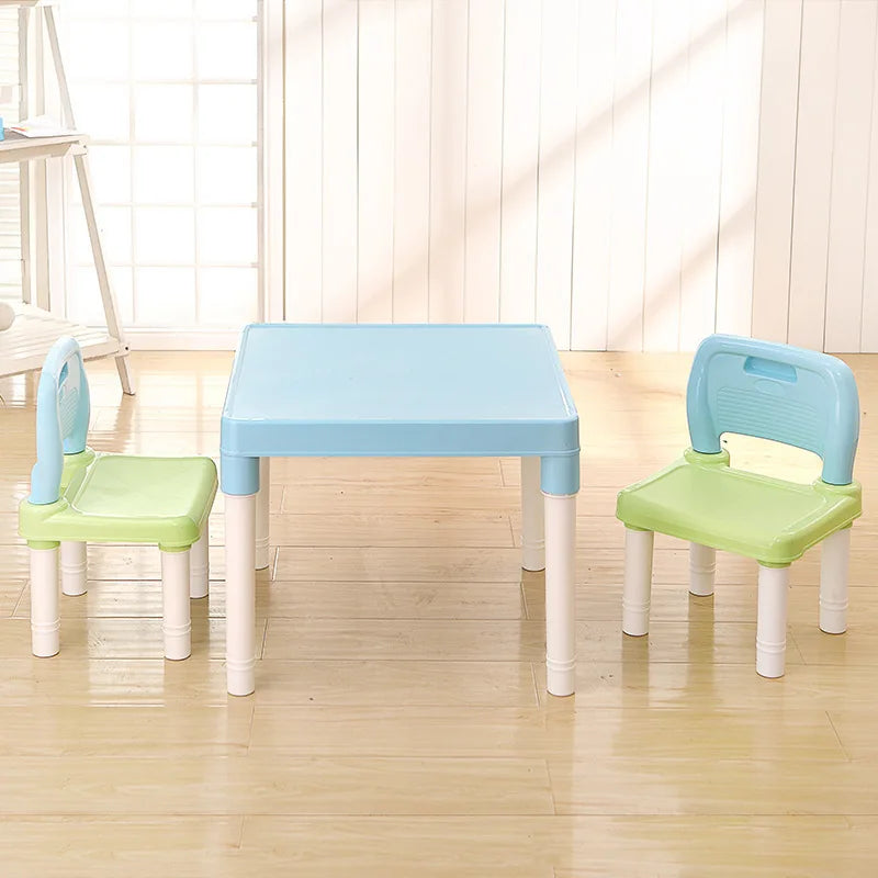 Kindergarten table and chair set Plastic Kids study table with Chair desk Toddler desk and chair set for Reading,Drawing,Snack