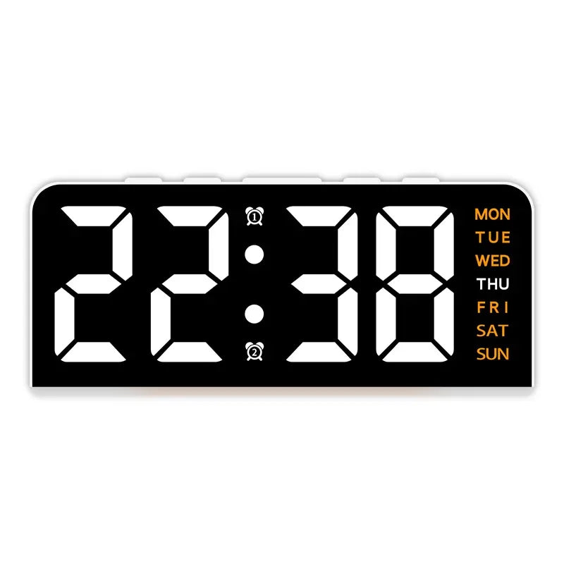 7'' LED Digital Alarm Clock Table Clock Three-Level Adjustable Brightness Dimmer/Dual Alarm/Temp/Date/Night Light for Bedrooms