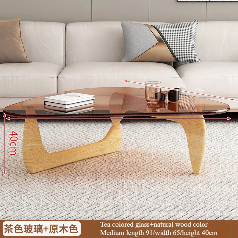 Modern Minimalist Creative Coffee Table for Small Households,Living Rooms,Tempered Glass Tea Table,Internet Famous Tea Table