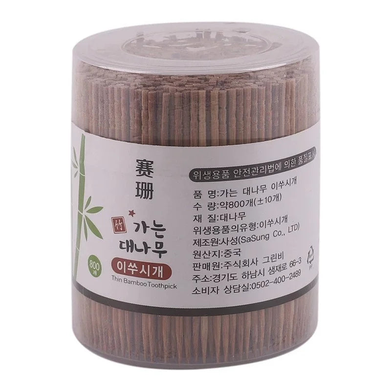 800pcs Disposable Toothpick Household Carbonized Bamboo Toothpick Eco-friendly Single Head Tooth Picks For Home Dining Hotel