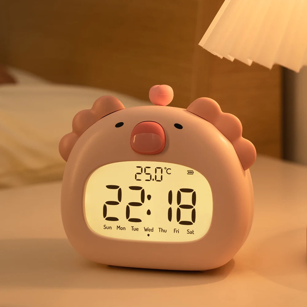 LED Alarm Clock With Night Light Multi-functional Timer Wake Up Alarm Clocks Capybara Axolotl Koala Bedroom Desk Decor Kids Gift