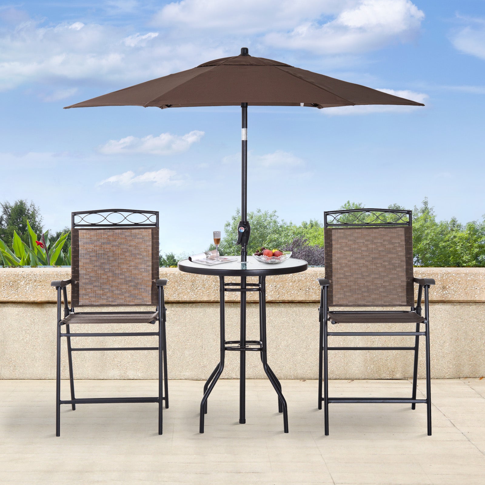 Outsunny 4pcs Sling Folding Patio Dining Set Outdoor Furniture Garden SHIPPING ONLY IN CANADA.Unsupported Countries: Northwest,Nunavut,Territories,Yukon