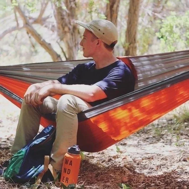 Double-person anti-rollover nylon hammock swing outdoor hammock camping parachute fabric hammock