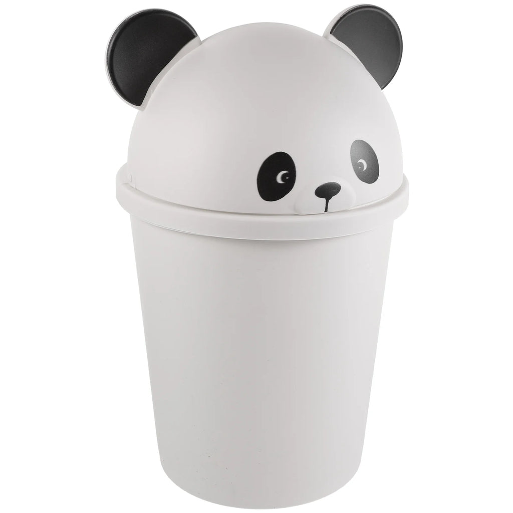 Large Capacity Cartoon Panda Trash Can With Lid Outdoor Garbage Container Bathroom Dustbin Waste Bin Reusable Plastic Household