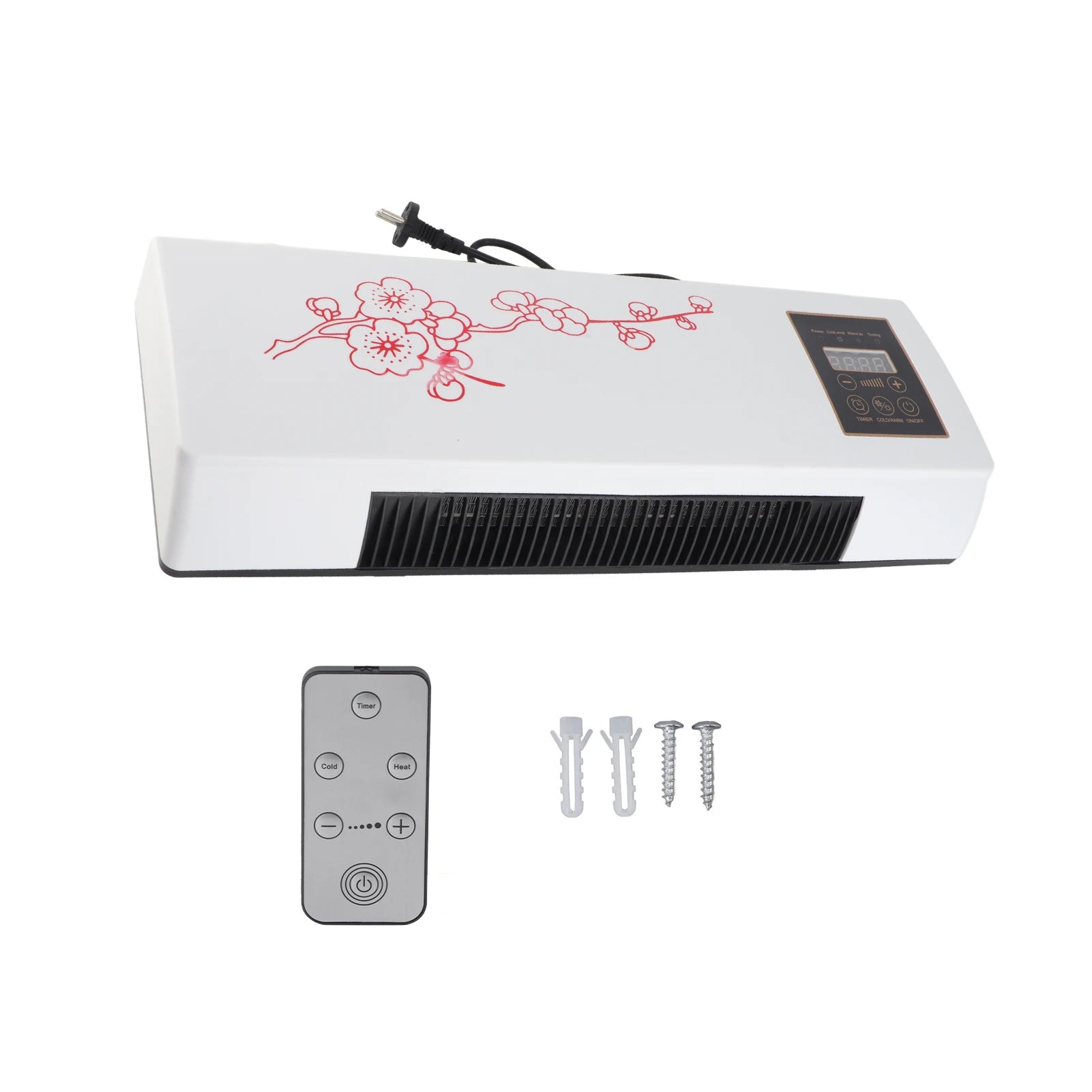 Small Heater Space Heater Versatile Portable Low Noise Wall Mounted Heating Fan With Remote Control for Bathroom Bedroom