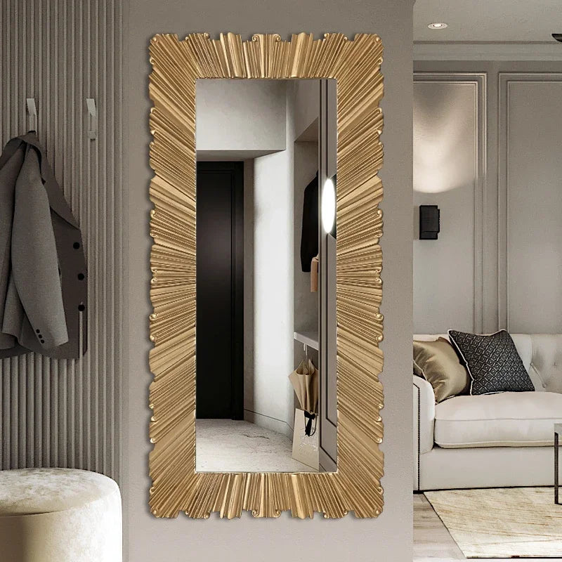 Full-Length Mirror European Style Stand-Alone Tall Floor-Mounted Mirror for Home Decor