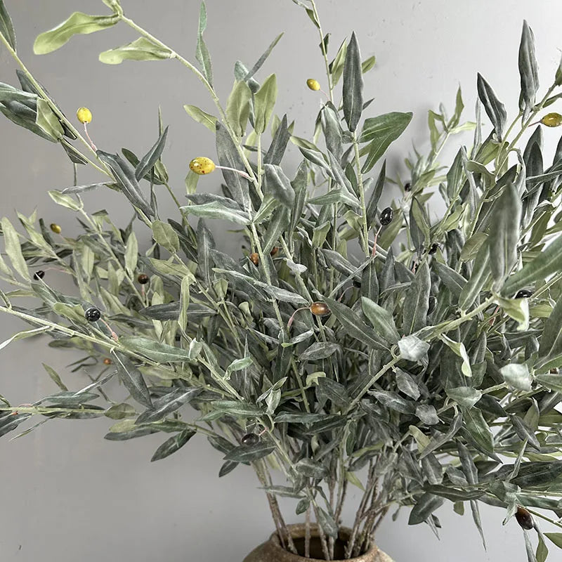 Lifelike Olive Branch Artificial Plants for Home Wedding Party Decoration Arch Flower Arrangement Fake Berry Room Vase Pants
