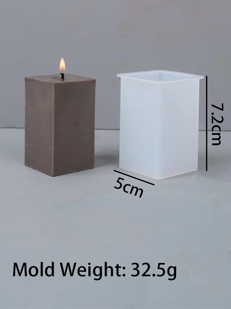 3D Geometric Silicone Candle Mold New Texture Cylindrical Scented Soap Mold DIY Square Column Hexagonal Cylinder Mold Home Decor