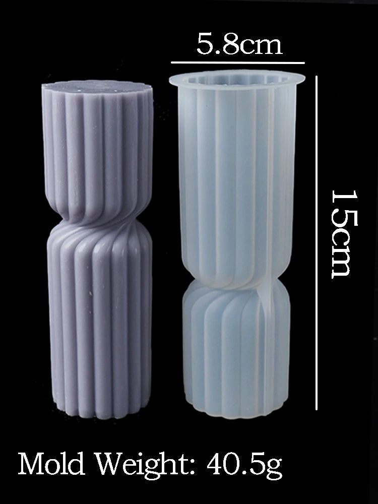 3D Geometric Silicone Candle Mold New Texture Cylindrical Scented Soap Mold DIY Square Column Hexagonal Cylinder Mold Home Decor