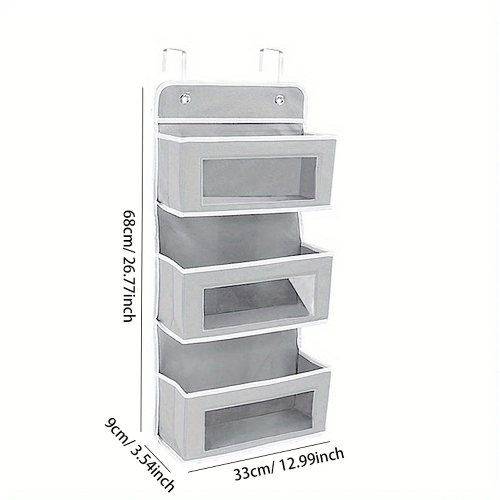 1 PC Non-Woven Fabric, 6-Layer Detachable, Divided Into 2 Hanging Storage Door Devices With Hooks, Anti Swinging Dormitory