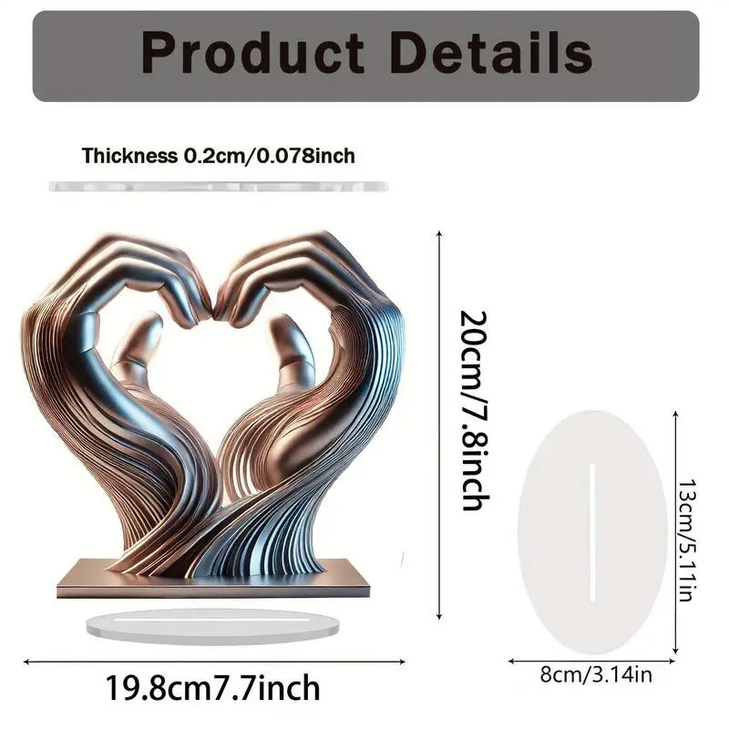 Acrylic Love Gesture Statues Sculptures Desktop Ornament Sculpture Figurines Nordic Light Luxury Art Crafts Office Home Decor