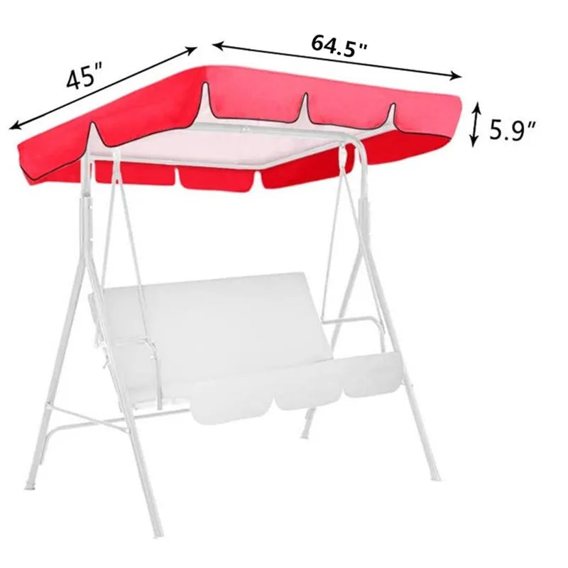 Outdoor Swing Canopy 3 Seater Chair Top Cover Canopy UV Sun Water Proof for Patio Yard Seat Hammock Canopy Dustproof Cover