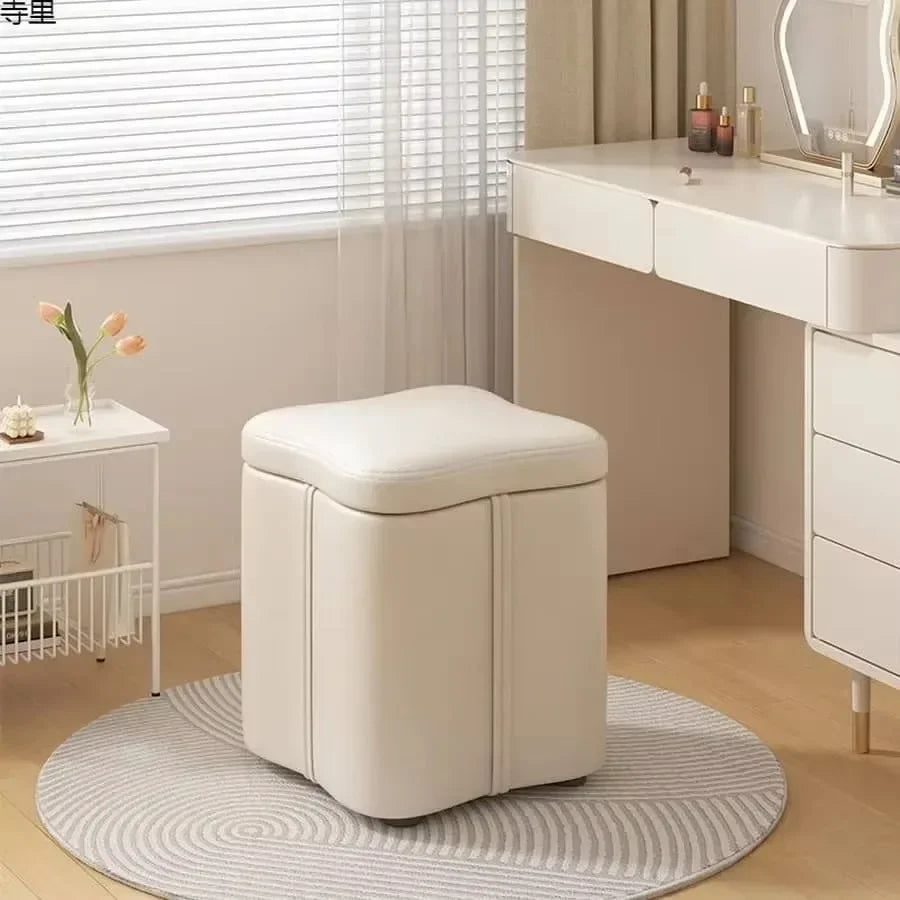 Dressing Stools Armless Leatherwear Entryway Chairs Carrying Storage Stools Makeup Room Footrest Vanity Stool for Living Room