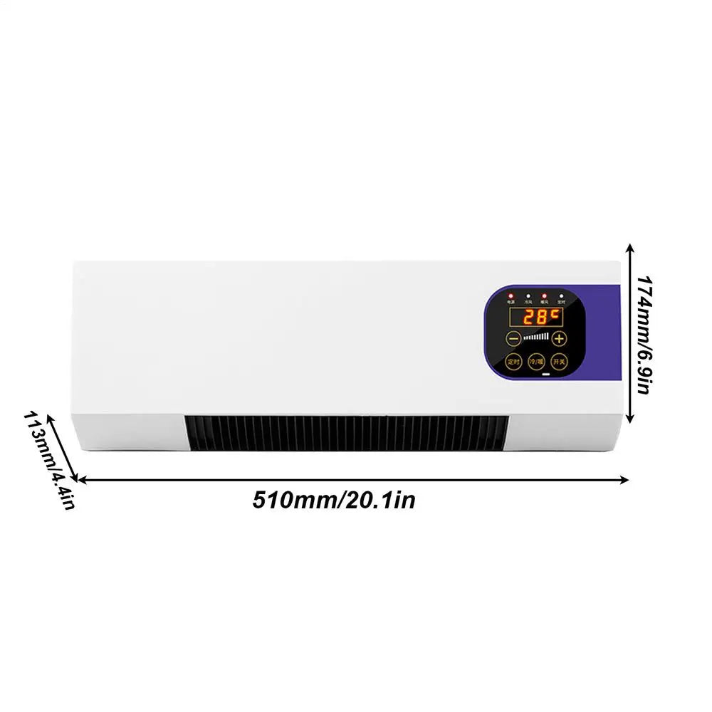 Home Cooler Fans For Bedroom 2000W For Wall With Remote Control Winter Warmer Temperature Adjustable