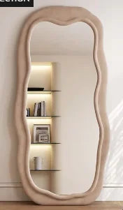 French Luxury Full-length Mirror Creative Undulating Frame Mirror Modern Home Decoration European Style HD Mirror Size 60x160cm