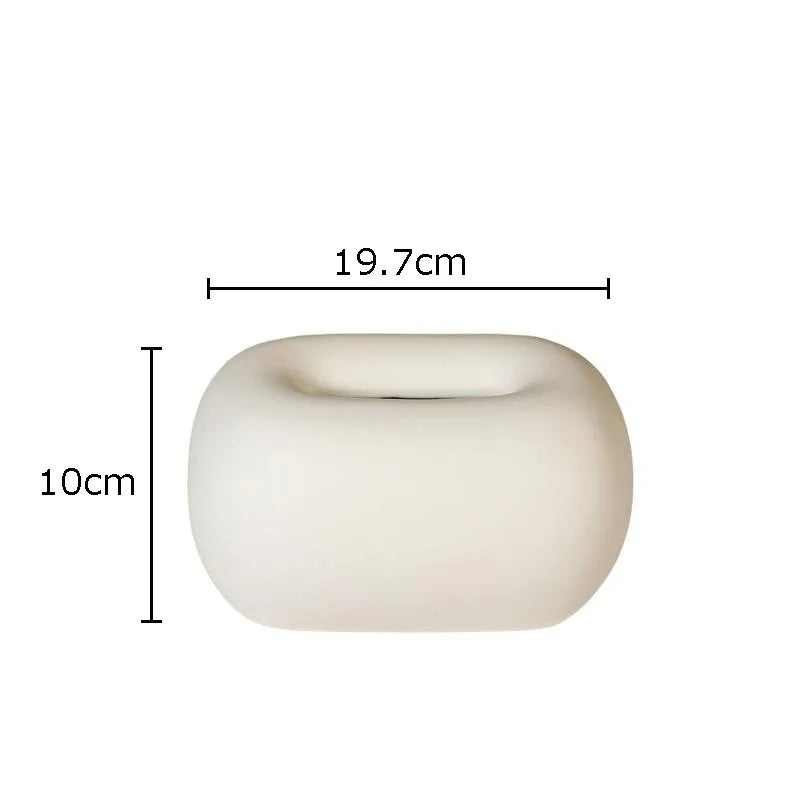 Creative Round Corner Tissue Box Coffee Table Desk Decoration Minimalism Ceramic Tissue Box Bedside Table Paper Towel Case