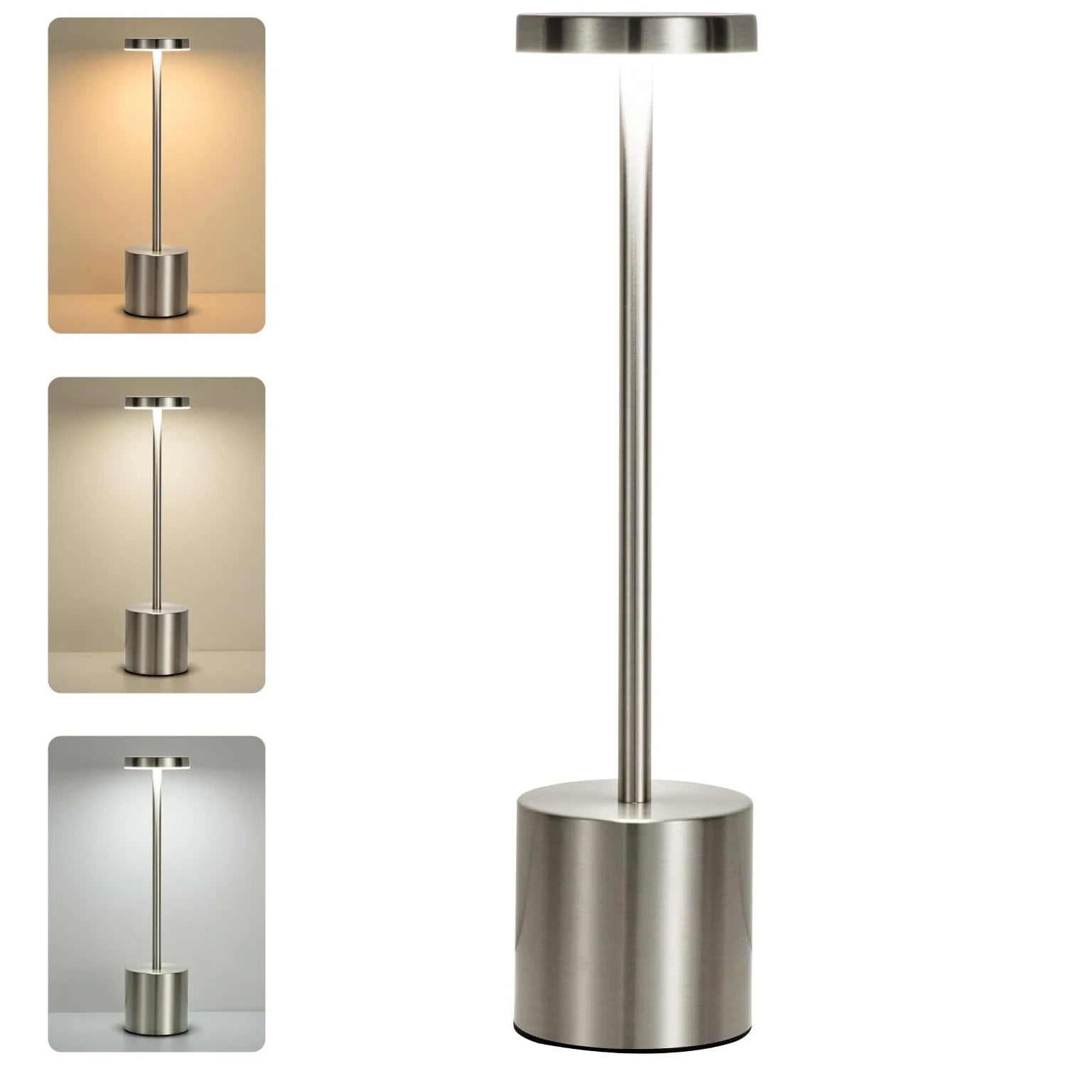USB Rechargeable Led Night Light Desk Lamps 3 Color Touch Metal Table Lamp Bedside Outdoor Dining Written Lights Room Decor Gift