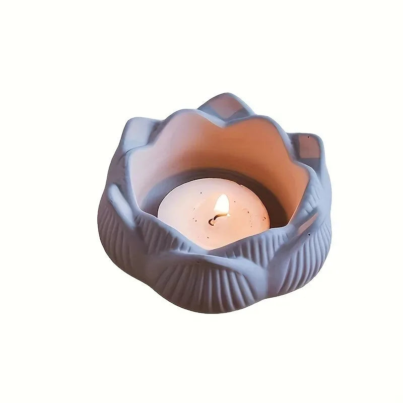 1pc DIY Lotus Flower Silicone Resin Molds For Making Candle Holder/Tea Light Holder/Jewelry Box Silicone Molds
