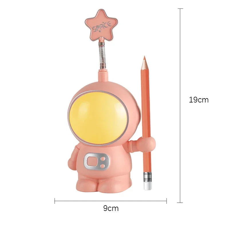 Creative Astronaut Flexible LED Study Desk Lamp with Phone Holder Bedside Color Adjust Table Lamp for Kids Student Room ﻿