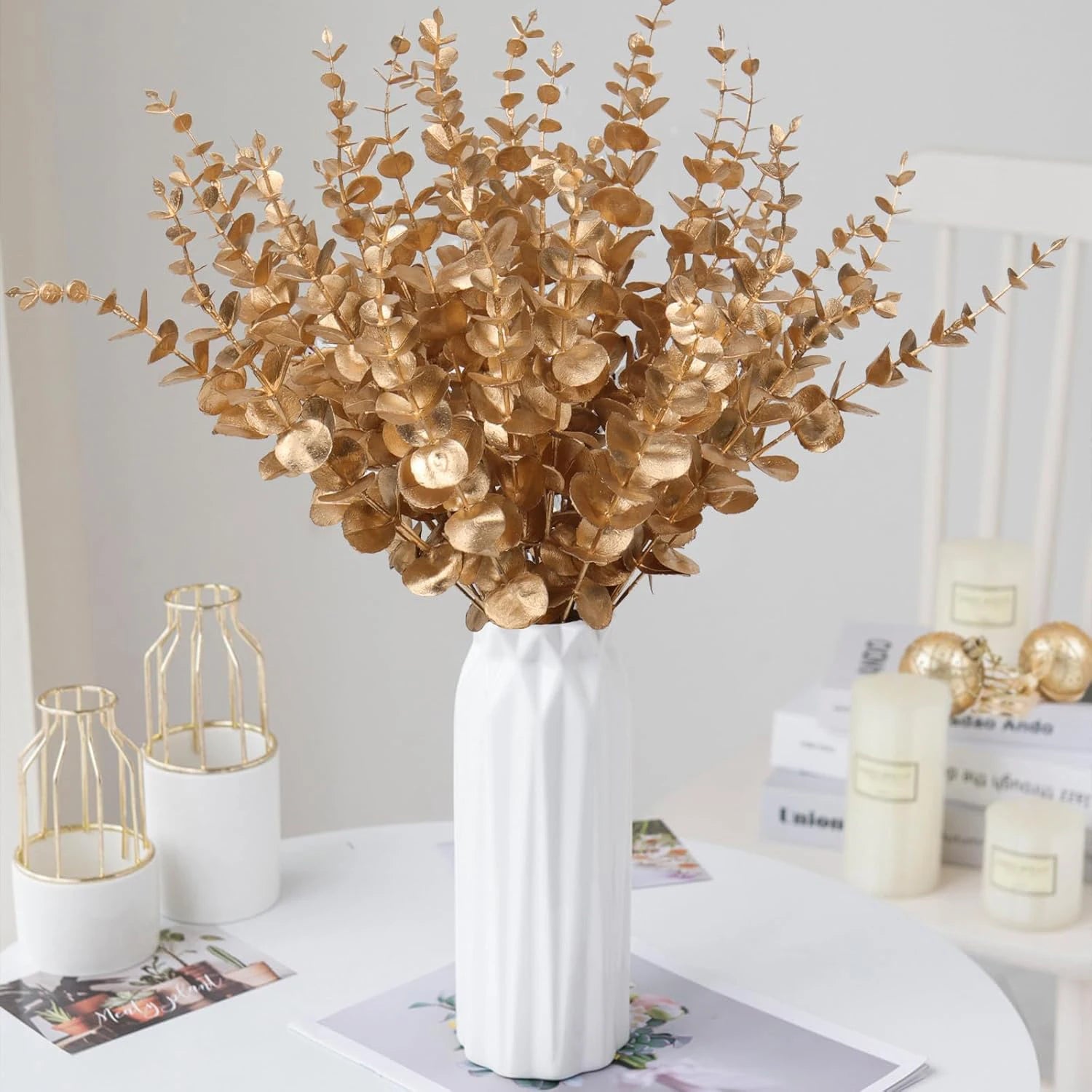 Artificial Plants Multicolor Eucalyptus Leaves Faux Greenery Boughs Wedding Bridal Bouquet Home Vase Table Diy Decoration Props