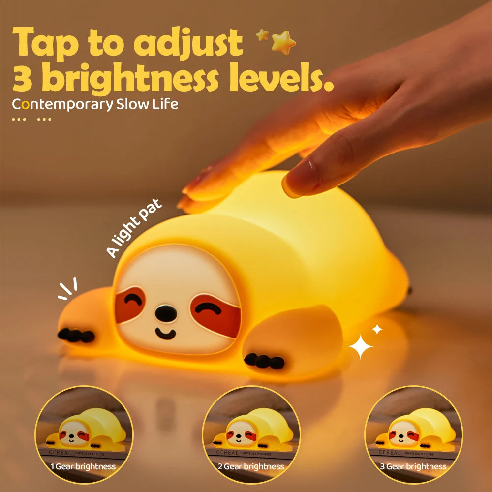 Cute Animal Silicone Night Light Fox Frog Nursery Sleeping Lamp Rechargable Duck Touch Sensor Beside Lamp For Bedroom Decor