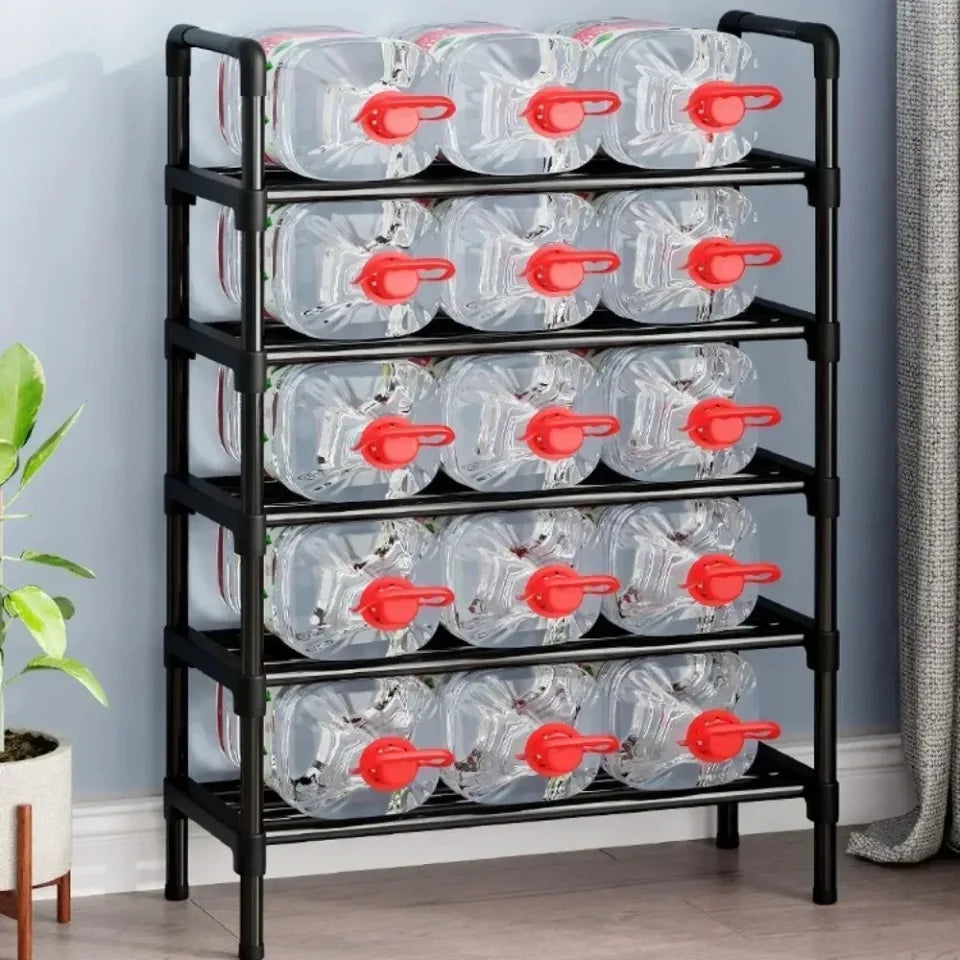 Multi-Tier Shoe Rack Stackable Organizer Freestanding Black Indoor Save Space Living Multi-purpose Shoe Storage Rack Outdoor