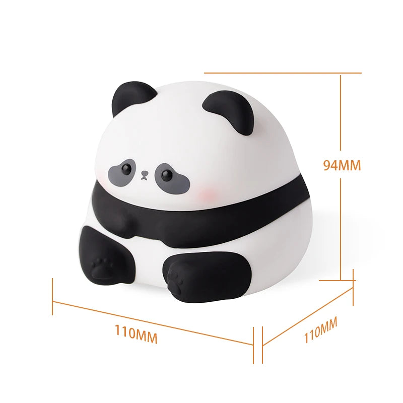 Cute Panda Night Light USB Rechargeable Bedside Sleeping Night Light Soft LED Squishy Panda Lamp Creative Gifts for Kids