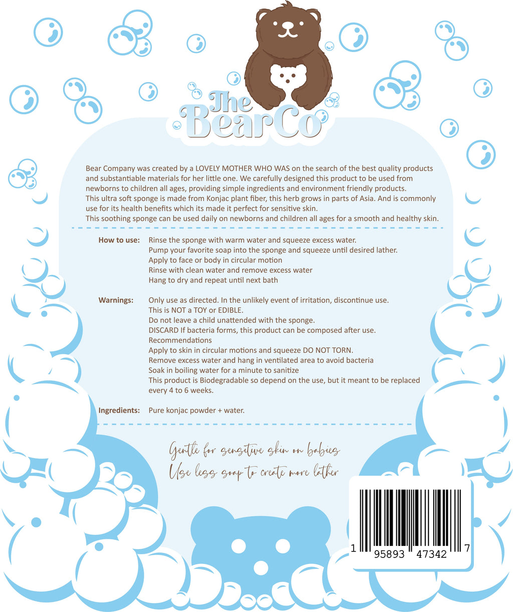 Baby Bear Konjac Sponge SHIPPING ONLY IN USA
