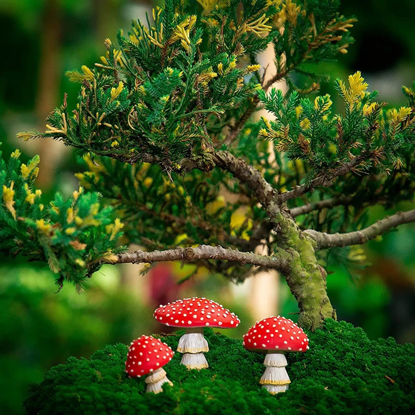 Mini Mushroom Glow in The Dark Resin Crafts Fairy Garden Miniatures Garden Ornament Terrarium Figurines Decor DIY Dollhouse