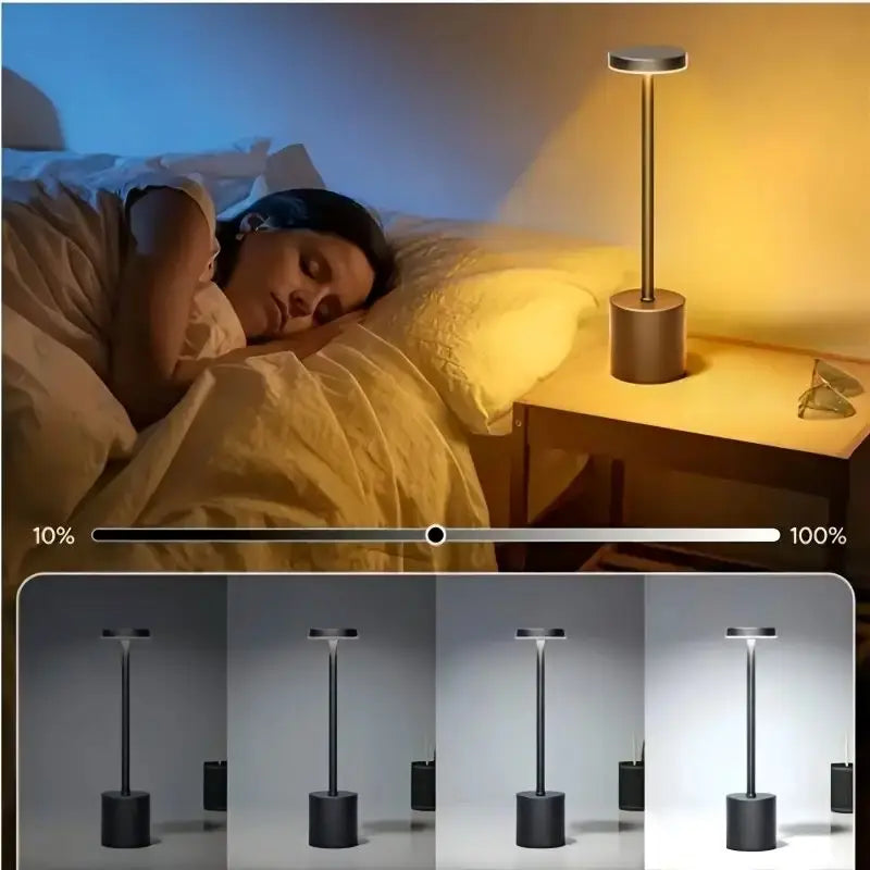 1 USB Charging LED Touch Three Color Dimmable Desk Lamp Suitable for Living Room Bedroom Dormitory Reading Light