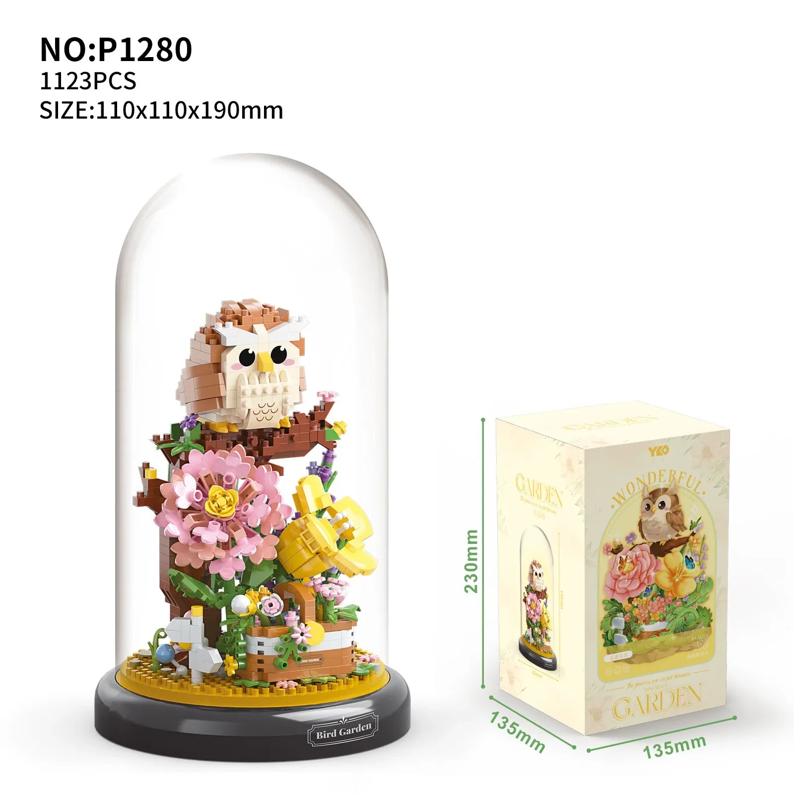 Flower Succulents Building Blocks Panda Owl Bonsai Tree Gardens Romantic Bricks Dust coverDIY Potted Plants Model Kids Kits Toys
