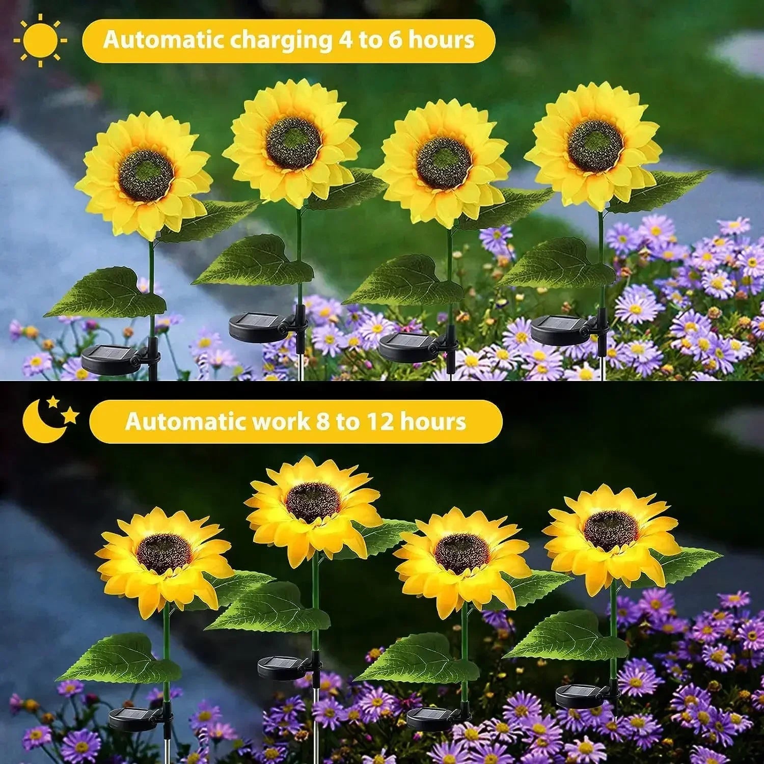Outdoor LED Lawn Lamp Sunflower Solar Lights Ground Light Christmas Garden Party Wedding Home Courtyard Navidad Decoration