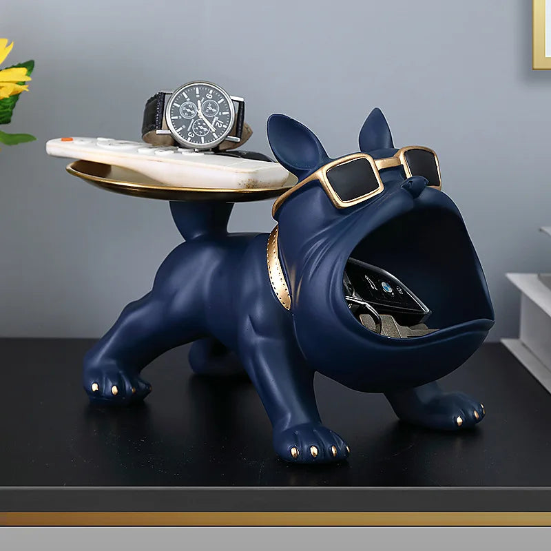 Bulldog Resin Statue Storage Box Figurine Dog Home Decor Animal Ornament Craft Art Sculpture Figurine Home Puppy Sculpture