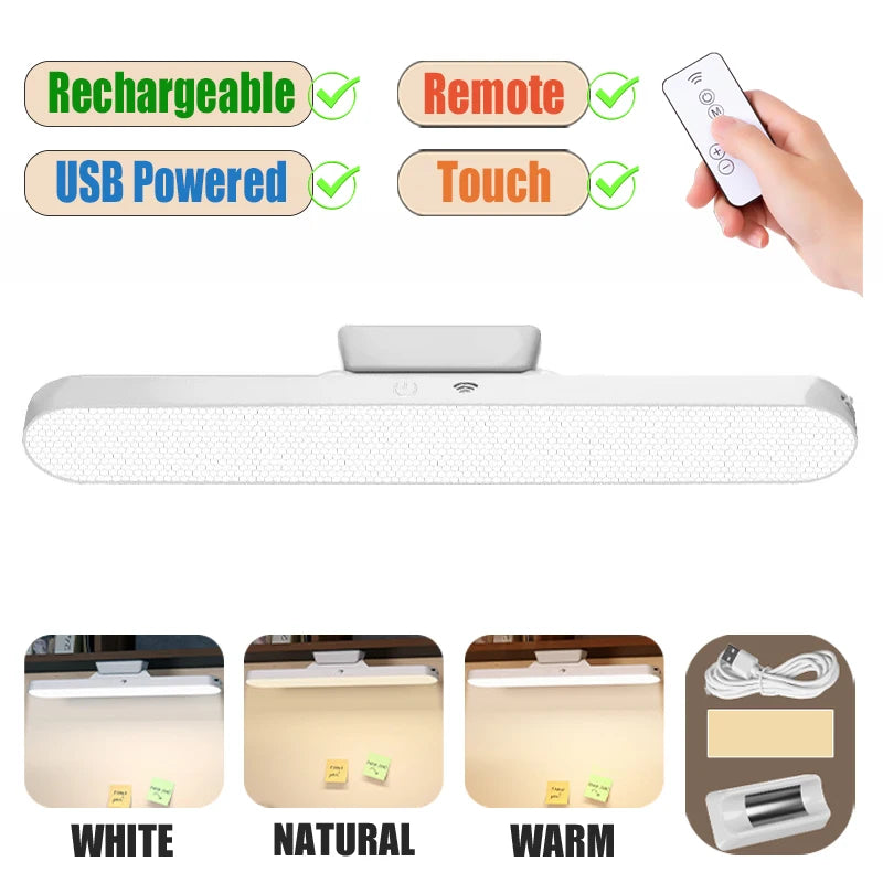 LED Magnetic Eye Protection Remote Reading Switch Desk Lamp Three-speed Stepless Dimming USB Rechargeable Student Learning Lamp
