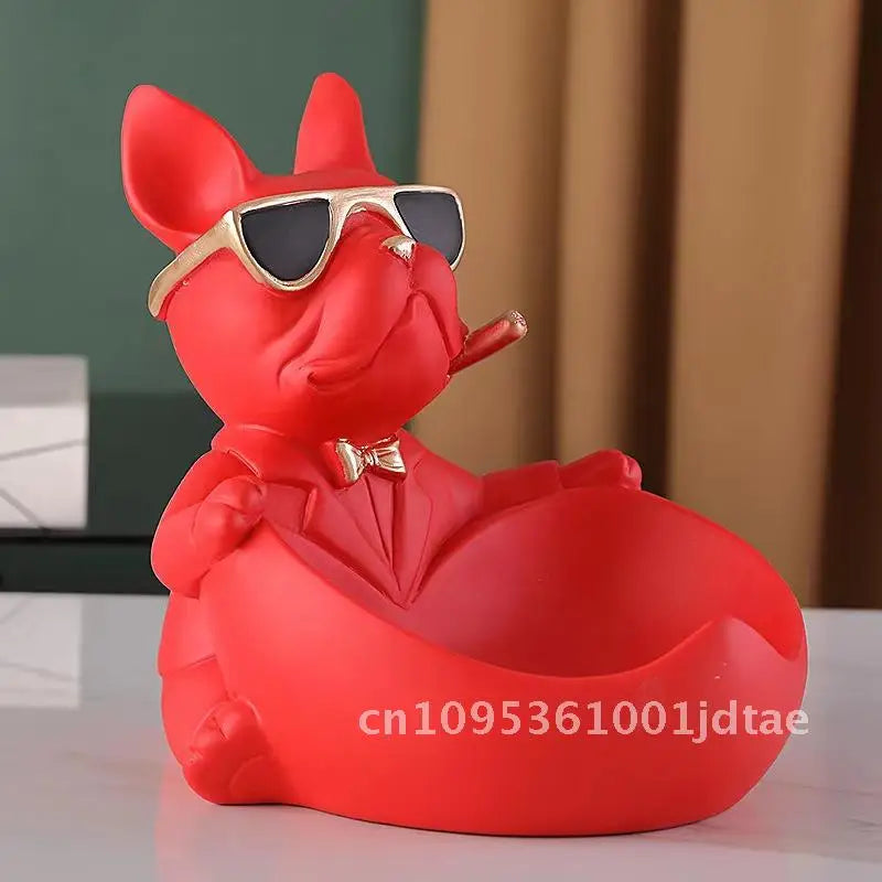 Cool Dog Figurine Statue Resin Animal Ornament Home Decor Storage Box Art Sculpture Gift