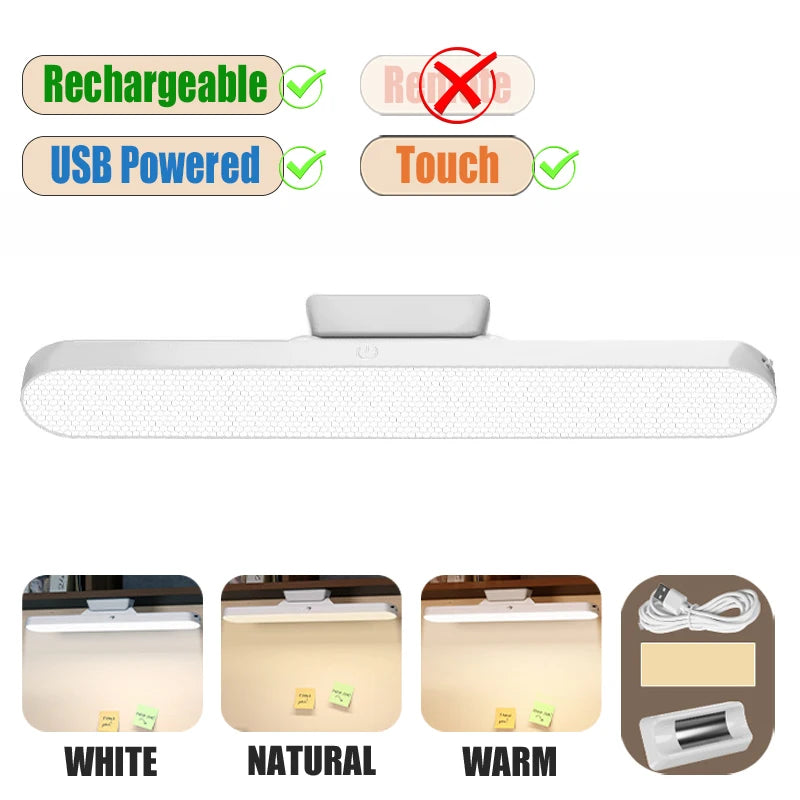 LED Magnetic Eye Protection Remote Reading Switch Desk Lamp Three-speed Stepless Dimming USB Rechargeable Student Learning Lamp