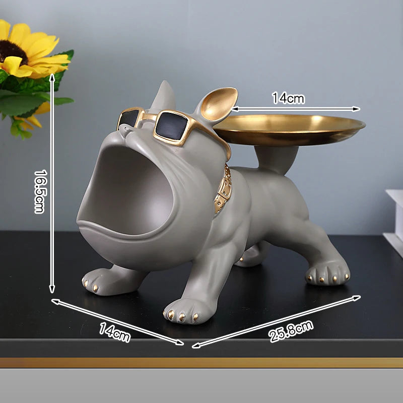 Bulldog Resin Statue Storage Box Figurine Dog Home Decor Animal Ornament Craft Art Sculpture Figurine Home Puppy Sculpture